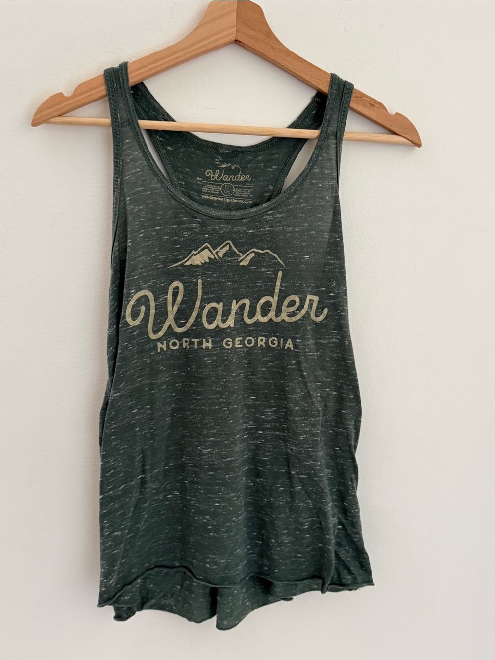 Wander Dark Green Graphic Racerback Tank